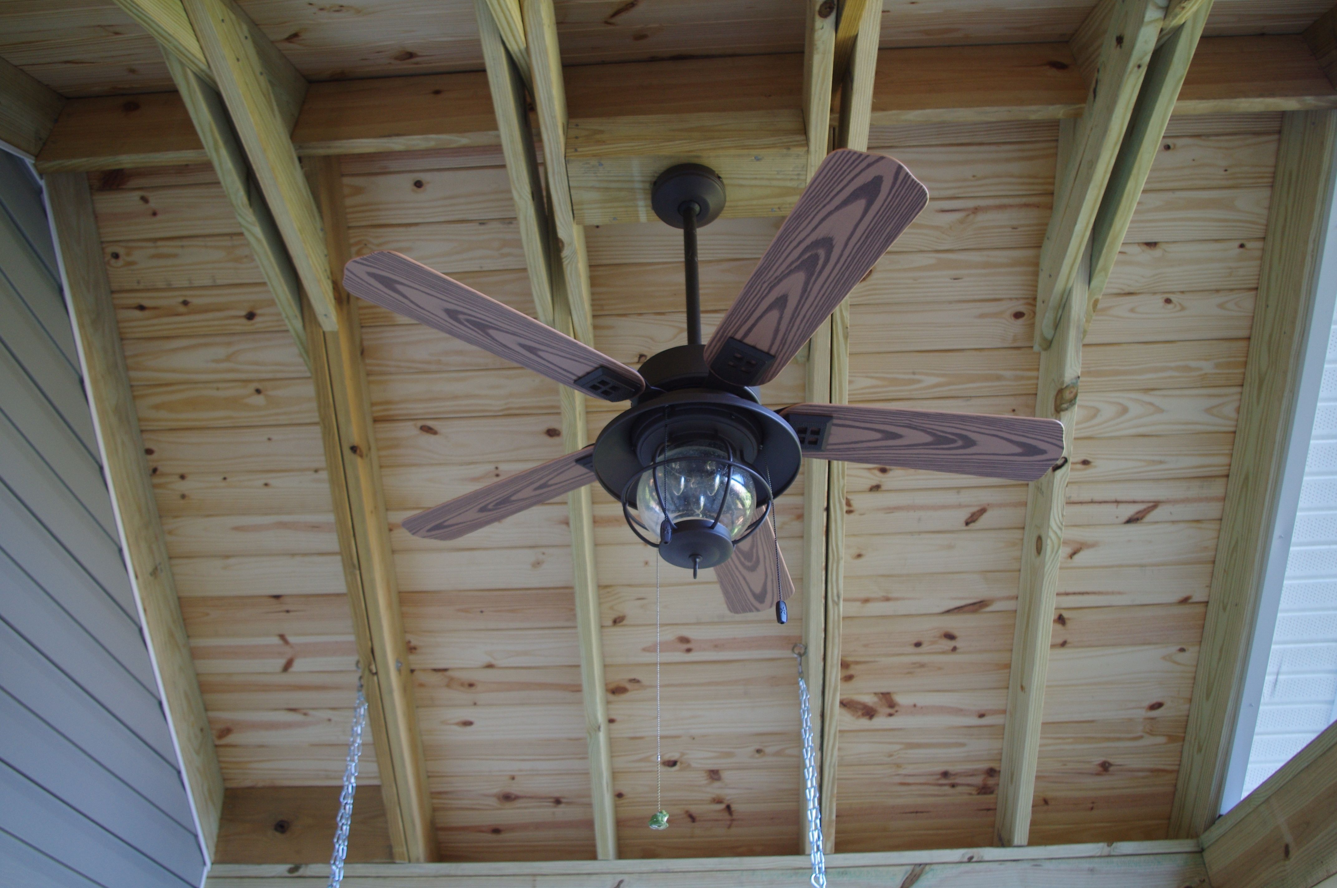 install ceiling fan exposed beam