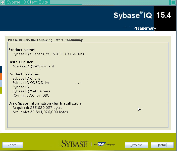 sybase client install